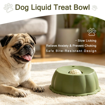 BOMUU Multi Purpose Dog Bowl,Dog Liquid Slow Feeder,Lick Bowl with Ball ,Oral Hygiene & Tongue Cleaning,No Mess Liquid Treat Enrichment Bowl for Dogs