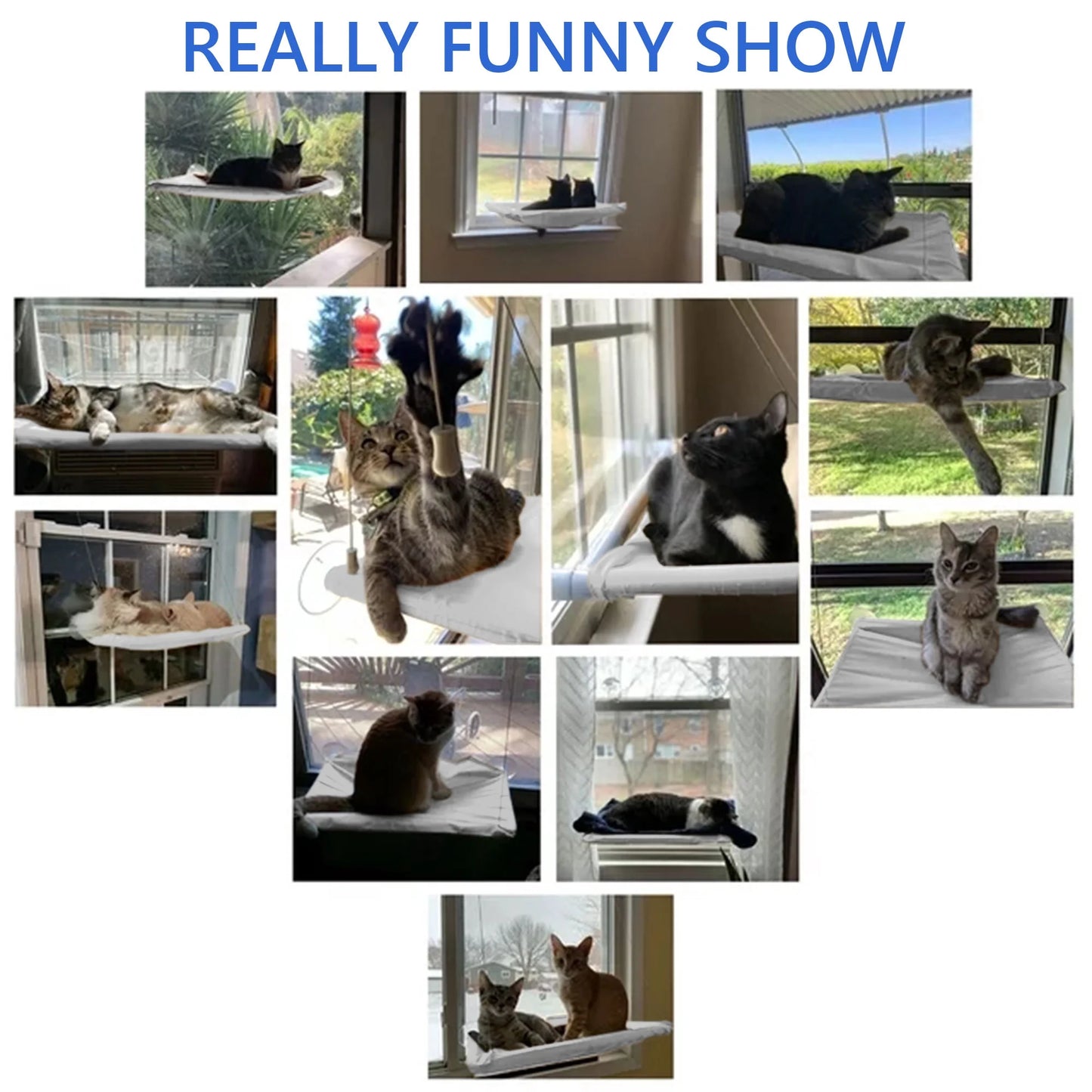 Window Cat Hammock Cat Window Sill Perch Cat Bed Pet Cat Window Sill Stand Suction Cup Hanging Cat Litter Box-Grey