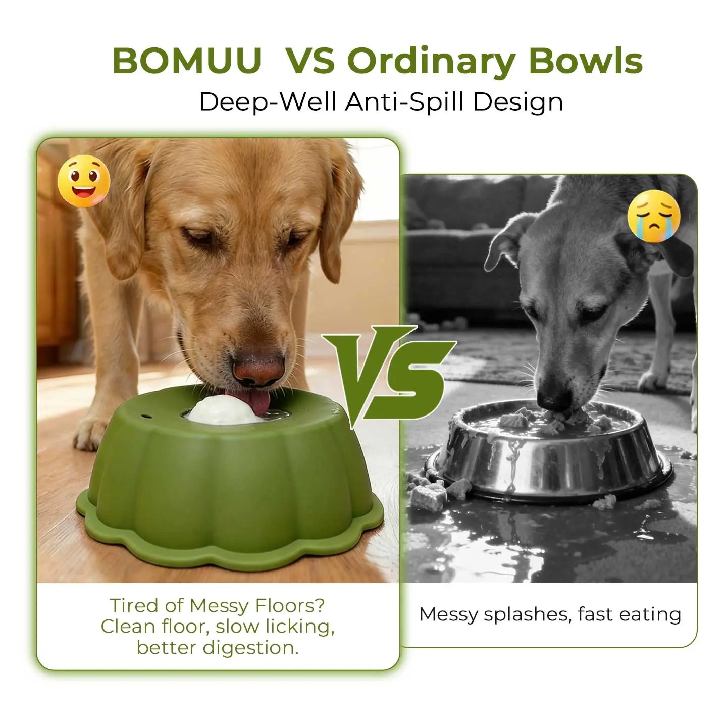 BOMUU Multi Purpose Dog Bowl,Dog Liquid Slow Feeder,Lick Bowl with Ball ,Oral Hygiene & Tongue Cleaning,No Mess Liquid Treat Enrichment Bowl for Dogs