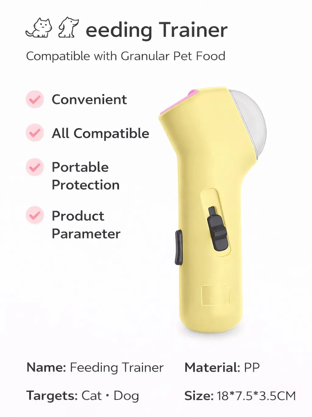 Portable Interactive Pet Treat Launcher - Handheld Press-To-Launch Snack Shooter Toy for Dogs & Adult Cats, Fun Training, Enrichment Playtime, Cat Snack Accessory,Summervibes