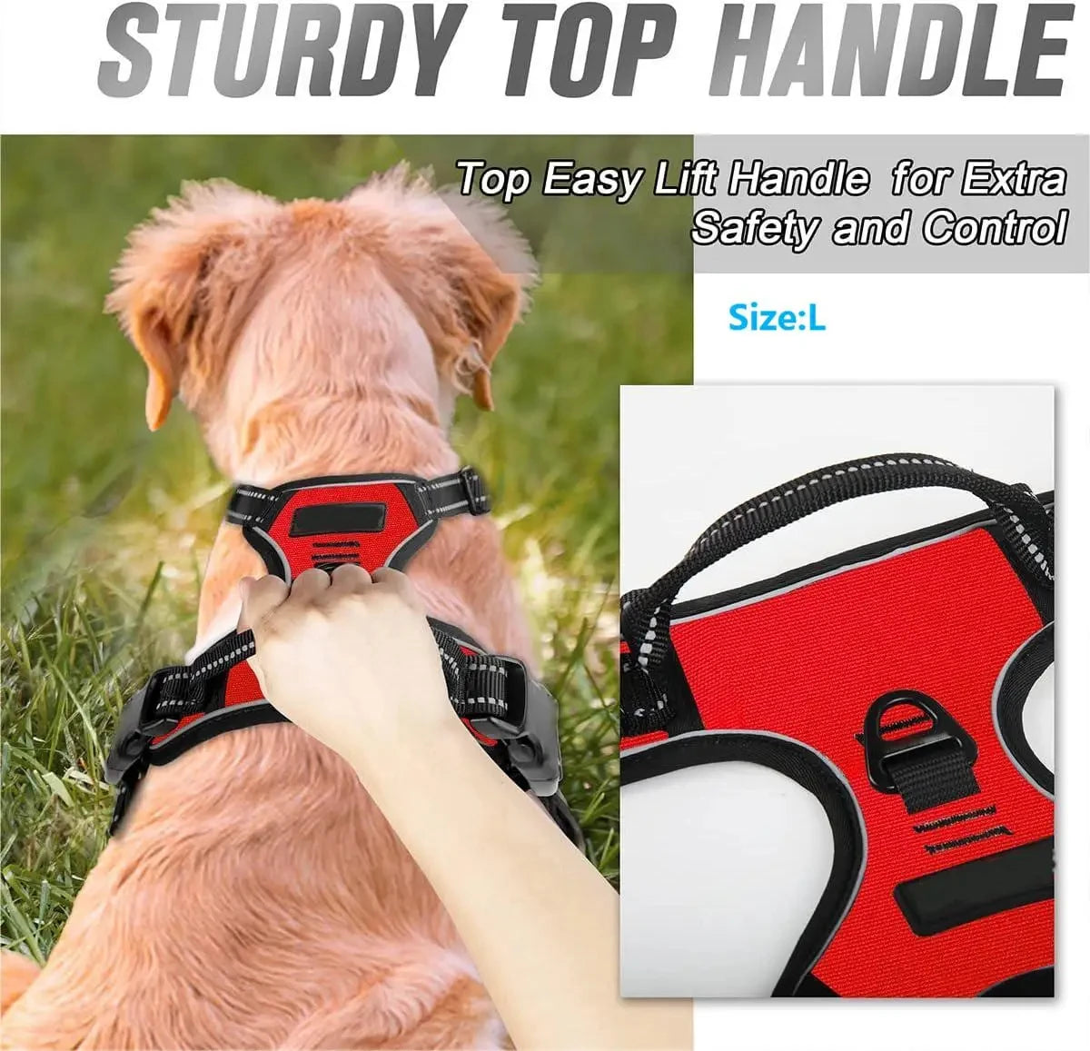 No Pull Harness Front Clip Para Cão Grande, Heavy Duty, Reflexivo, Fácil Controle, Alça, Andando