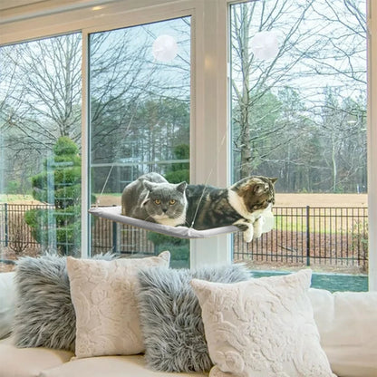 Window Cat Hammock Cat Window Sill Perch Cat Bed Pet Cat Window Sill Stand Suction Cup Hanging Cat Litter Box-Grey