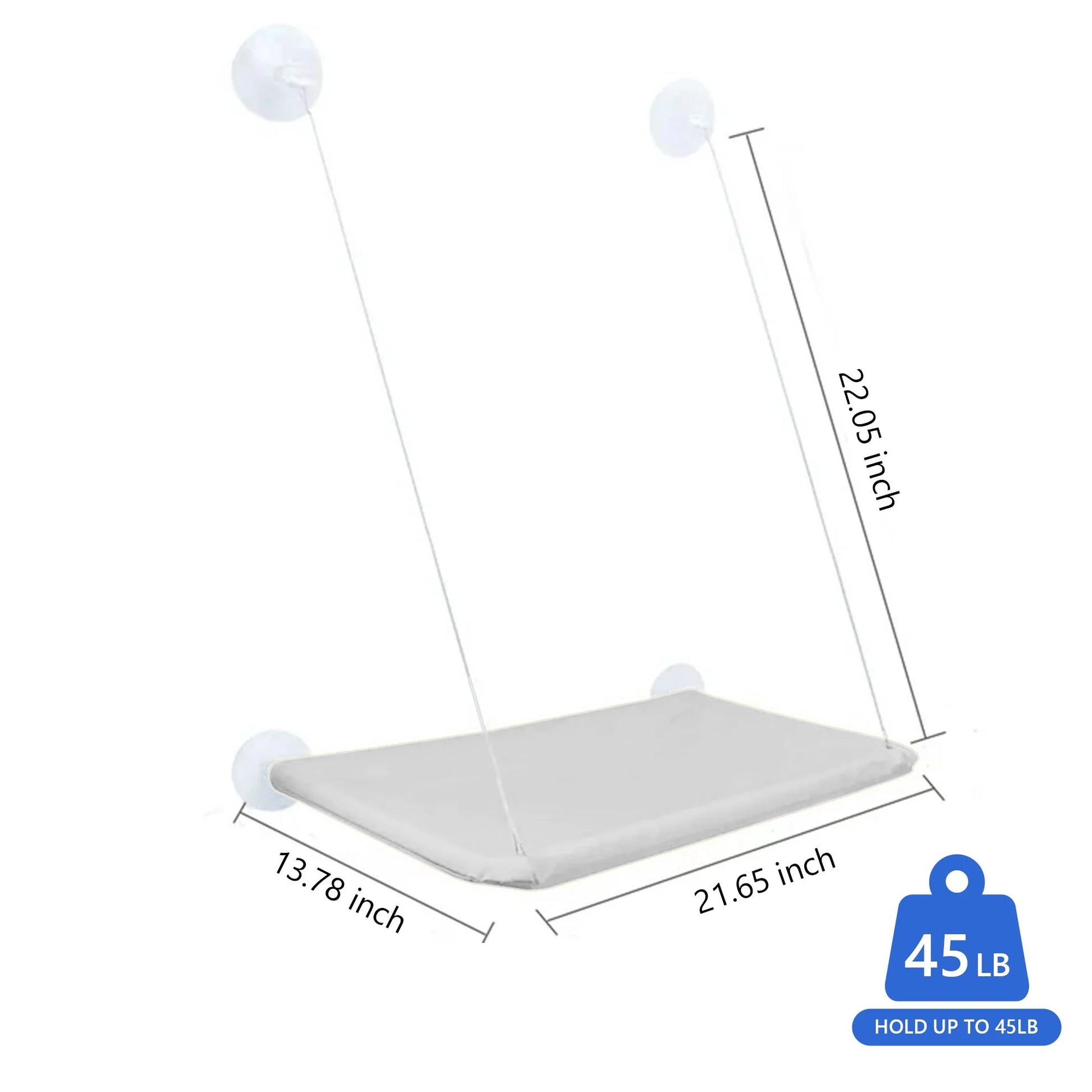 Window Cat Hammock Cat Window Sill Perch Cat Bed Pet Cat Window Sill Stand Suction Cup Hanging Cat Litter Box-Grey