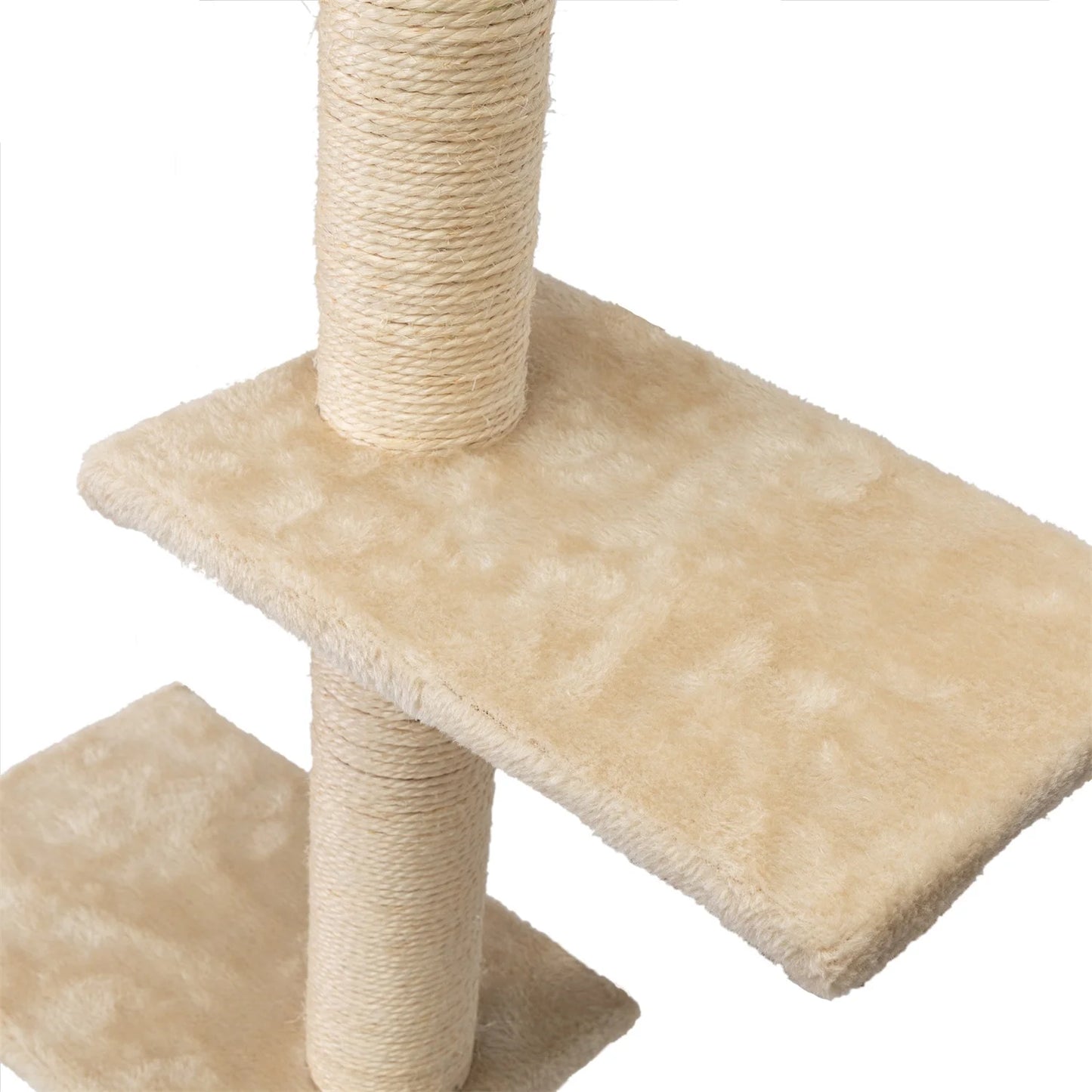 Cat Wall Shelves and Perches Set, Cat Tower for Adult Cats Mounted Cat Tree House for Indoor Cats Modern Furniture for Cat Sleeping Playing Lounging Climbing Cat Tree for Large, Beige